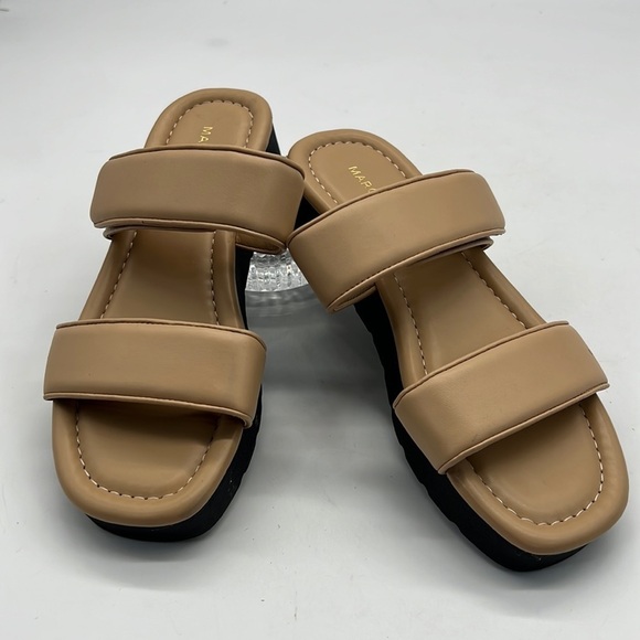 Marc Fisher Shoes - Mark Fisher Beige Slip on Sandals with Velcro Straps size 6.5